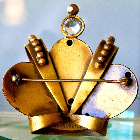 JOAN CASTLE CROWN PIN BROACH 1950’s VINTAGE JOSEFF OF HOLLYWOOD GLAMOUR - Picture 4 of 6